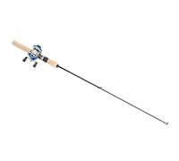 Generic A75L Ice Fishing Rod Kit, Portable Ice Fishing Pole Set with Metal Reel 75cm, Includes Float Hooks Copper Pendants and Storage Bag for Winter Adults
