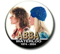 Generic ABBA -50 YEARS ANNIVERSAY WATERLOO EUROVISION SONG CONTEST BADGE - - Button Badge - 55 MM/2.2"" Diameter