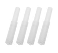 Generic ABS Plastic Adjustable Toilet Paper Holder 4Pcs with Center Pivot Spring Rod Bathroom Tissue Roller Replacement White