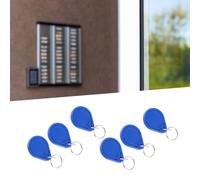 Generic Access Control EM4100 Card Tag Token Key Chain Keyfob Durable Lightweight 50pcs for Door Entry Elevator Keys Blue ABS 125KHz (IC)