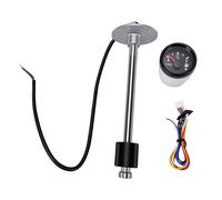Generic Accurate Fuel Sending Unit and Level Gauge Kit for Car Truck RV 5" Stainless Steel Multi Color Backlight (Black Dial Black Bezel)
