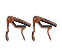 Generic Acoustic Guitar Adjustable Professional with Rubber Pad and Picks for Musicians 2Pcs Solid Wood (Deep Wood Grain)