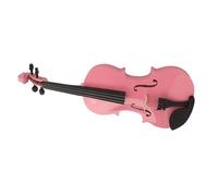Generic Acoustic Violin 4/4 Beginner Starter Kit with Durable Case for Kids and Adults Basswood Material (Pink)