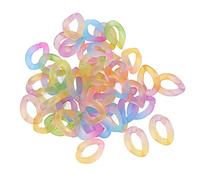 Generic Acrylic Chain Link Rings, Frosted Acrylic Linking Ring Chain Link Open 50 Pcs Colorful Detachable DIY Jewelry Making Buckle Decoration (Transparent Two Color)