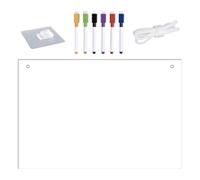 Generic Acrylic Dry Erase Board with Hanging Rope and Hook, Compact Whiteboard for Office, Home and Educational Settings with Included Markers for Writing and Planning