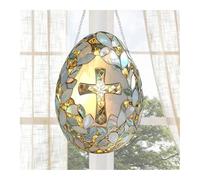 Generic Acrylic Easter Egg Cross Suncatchers - Hanging Ornament - Window Light Catchers - Living Room Garden Window Easter Decorations
