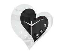Generic Acrylic Heart Shaped Wall Clock Decorative Wall Art for Kitchen, Lightweight