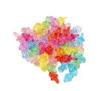 Generic Acrylic Pacifier Mini Color Toys for Baby Birthday Party Decoration 100Pcs, Suitable for Babies and Children, Transparent and Shiny (Transparent Mixed Colors)