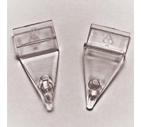 Generic Acrylic Slatwall Clips for Acrylic Leaflet Holder, 3 Inches, Transparent, Wall Mount, Cosmetics, Towels, Bath, Kitchen, Retail, Office, Home Organization