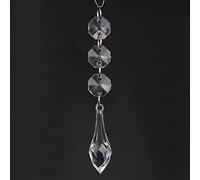 Generic Acrylic Transparent Ball Bead Pendant for DIY Craft, 10pcs Crystal Clear Hanging Ornament Decor for Home Window or Chandelier Lamp (H Style)