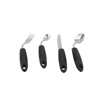Generic Adaptive Utensils Set Easy Grip Silverware for Enhanced Dining Experience in Home Kitchen Stainless Steel 4 Pieces (Right)