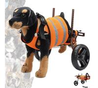 Generic Adjustable Dog Wheelchair for Back Legs, Dog Carts with 2-Wheels, Lightweight Pets Back Limb Walking Mobility Aids for Small/Medium Doggy Leg Brace and Hip Support(Brown,C)