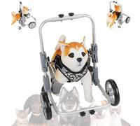 Generic Adjustable Dog Wheelchair Front Legs, 4-Wheels Aluminum Pet Wheelchair, Disabled Doggie Assisted Walker, Lightweight Dog Carts with Front Limb Walking Mobility Aids for Pet Leg Brace Support(L