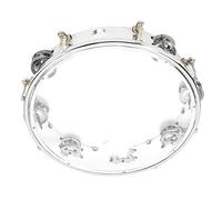 Generic Adjustable Double Row 10" Tambourine with Crisp Sound for Party Performance ABS Metal (Transparent)