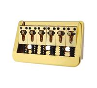 Generic Adjustable Electric Guitar Bridge, Rust-Resistant, with Brass Fixed Saddles, Zinc Alloy, 10.5mm, Gold