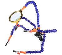 Generic Adjustable Five Arm Soldering Station Clip with Magnifying Glass for Circuit Board and Model Repairs Plastic and Aluminum Alloy 30cm (with Fan)