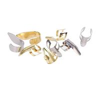 Generic Adjustable Metal Finger Picks Flexible Control Strings for Guitar Banjo Ukulele Sound Enhancement for Musicians 8Pcs Golden and Silver