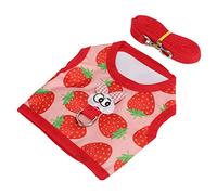 Generic Adjustable Pet Rabbit Vest Nylon Small Animal Chest Harness for Guinea Pigs, Hedgehogs, with Traction Rope, Daily Walking, Rabbit Party Dress (L)