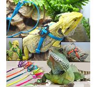 Generic Adjustable Reptile Lizard Harness Leash Adjustable Multicolor Light Soft Fashion (Blue)
