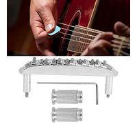 Generic Adjustable Threaded Saddle Guitar Bridge Replacement for and Jag J Master Style Guitars with Improved Sustain (Silver)
