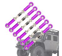Generic Adjustable Turnbuckle Rod Linkage for RC Car Models, Sturdy Aluminum Alloy Material, Great for Upgrade, 6pcs (Purple)