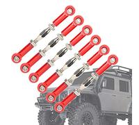 Generic Adjustable Turnbuckle Rod Linkage for RC Car Models, Sturdy Aluminum Alloy Material, Great for Upgrade, 6pcs (Red)