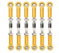 Generic Adjustable Turnbuckle Rod Linkage for RC Car Models, Sturdy Aluminum Alloy Material, Great for Upgrade, 6pcs (Gold)