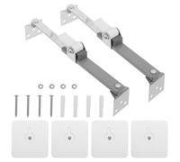 Generic Adjustable Tv Wall Mount Bracket Silver 2pcs Iron Anti-tilt Safety Holder with 14-20cm Range and Pet Proofing for Lcd Monitors and Tvs