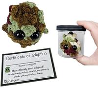 Generic Adopt a Weed Nugget Plushie, Little Weed Nugget Plushie with Encouragement Cards, in a Jar Handmade Plush Stuffed Toy, Desktop Ornaments Birthday Present For Friends
