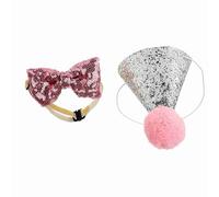 Generic Adorable Birthday Pet Caps Bowknot Elastic Headband for Dogs Cat Costume Party, Theme Party (Pink)