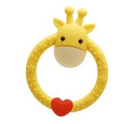 Generic Adorable Giraffe Shape Teething Relief Toy, Gentle Gum Massage for Baby, Soft Silicone Chew Sensory Toy for Shopping, Travel (Yellow)