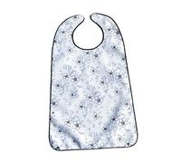 Generic Adult Bib, Adult Bib, Clothing Protector, Waterproof, Easy to Clean, Stylish, Floral Pattern, for The Elderly and Nursing Home, Style E
