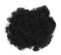 Generic African Bubble Ponytail Wig for Black Women High Tail Curly Human Hair Bun Extension with Drawstring Afro Kinky Hairpiece for Stylish Updo and Everyday Wear
