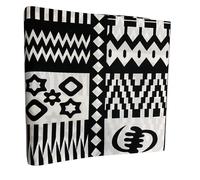 Generic African Wax Print Fabric 6 Yards Cotton Kente Black/White 45 inch Wide