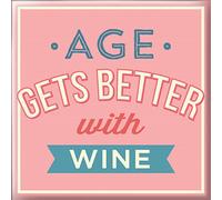 Generic Age Gets Better With Wine Square Fridge Magnet - Gift Idea