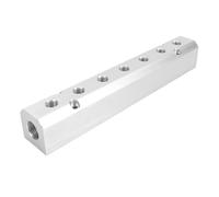Generic Air Compressor Manifold, 7 Way 9 Port Aluminum Pneumatic Splitter 1/4in NPT Outlet 1/2in NPT Supply Port with 120 PSI Pressure, for Industrial Automation