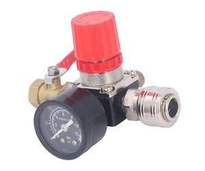 Generic Air Compressor Regulator Kit with Durable Cast Iron Material Adjustable Pressure Gauge for Pneumatic Tools 0-180 PSI (3/8 Inch)