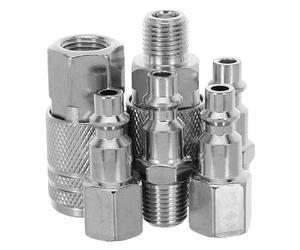 Generic air Hose Quick Connect Male Female air Coupler 6pcs 1/4 Inch NPT Quick Coupler and Plug Kit, Nickel-Plated Iron Air Hose Fittings with Corrosion Resistant Finish, Smooth Operation