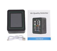 Generic Air Quality Tester Compact Portable PM2.5 PM10 PM1.0 Detector for Home Office, Alarm Monitor for Indoor Pollution, ABS Material (MT04 Black Infrared Dust Sensor)