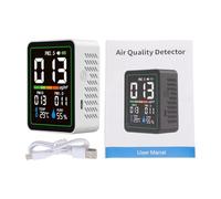 Generic Air Quality Tester Compact Portable PM2.5 PM10 PM1.0 Detector for Home Office, Alarm Monitor for Indoor Pollution, ABS Material (MT04 White)