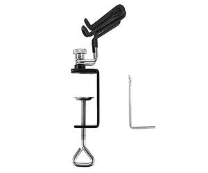 Generic Airbrush Stand, Desk Clamp Airbrush Accessories with Two Brush Racks and C-Shape Clamp Holder Bracket for Cleaning