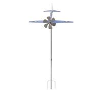 Generic Airplane Weather Vane Durable Wind Spinner for Garden Blue Airplane Weather Vane for Garden Decor Iron Stainless Steel Outdoor Windmill for Patio Lawn Yard Blue Patio Lawn Yard