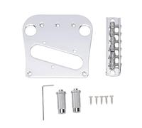Generic Alloy Guitar Bridge, 6 Saddle Adjustable Bridge Plate with Studs Screws Wrench for Electric Guitar