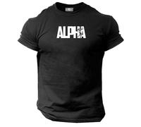 Generic Alpha T Shirt Gym Clothing Bodybuilding Training Workout Exercise Muscles Gymwear Top (UK, Alpha, M, Regular, Regular, Blue)