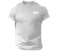 Generic Alpha T Shirt Pocket Gym Clothing Bodybuilding Training Workout Exercise Muscles Gymwear Top (UK, Alpha, XL, Regular, Regular, Grey)