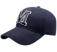 Generic Alphabet M- Women's One Color Navy Original Personalized Cap with The Alphabet Letter - Sun Cap for Ladies Summer Cap One Size
