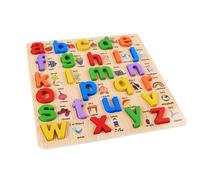 Generic Alphabet Puzzle Educational Cartoon Letter Board for Toddler, Safe Learning Wooden ABC Puzzle, Develop Logical Thinking for Kids, Perfect Birthday Homes and Kindergartens, Wood Material