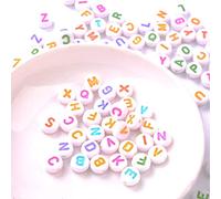 Generic Alphabet Round Acrylic Beads Lightweight Durable for DIY Accessories 100pcs for Jewelry Making Pre-School Material Color Size Quantity