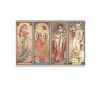 Generic Alphonse Mucha Four Seasons Poster Artworks Picture Print Poster Wall Art Painting Canvas Decor Home Posters 16x24inch(40x60cm)