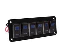 Generic Aluminum Alloy 6 Gang Rocker Switch Panel with Blue Backlight for Car Truck RV Boat, Functionality